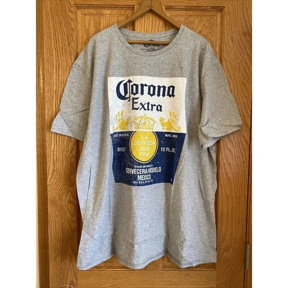 Corona Extra Original Distressed Logo Cerveza Beer Authentic Men's T-Shirt Tee - Picture 1 of 3
